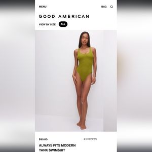 Good American L/XL Always Fits Modern Day Tank Swimsuit in Chartrusse